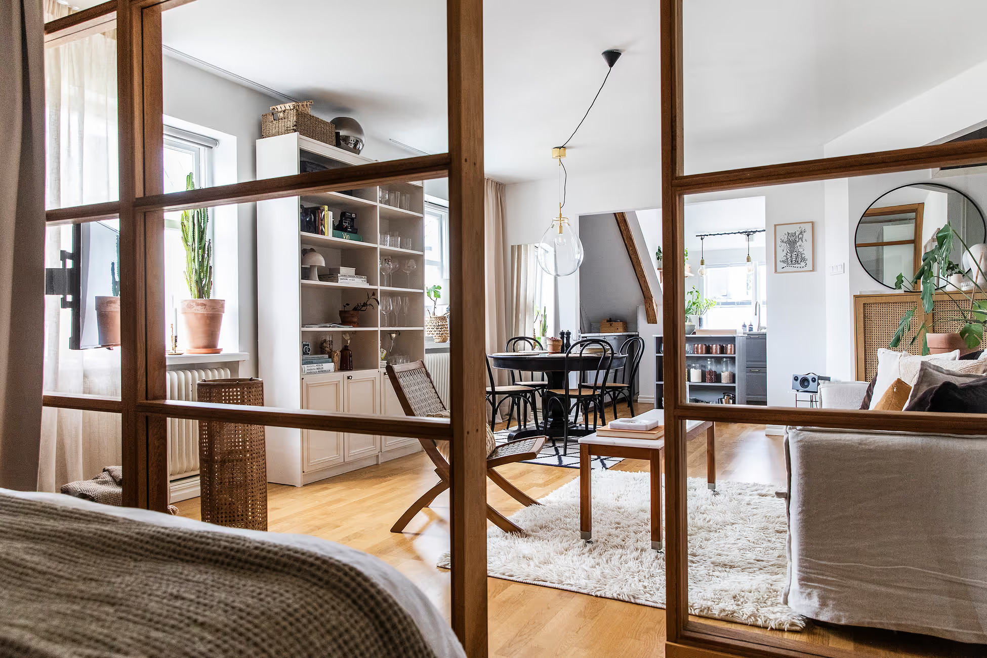 chambre avec verrière en bois