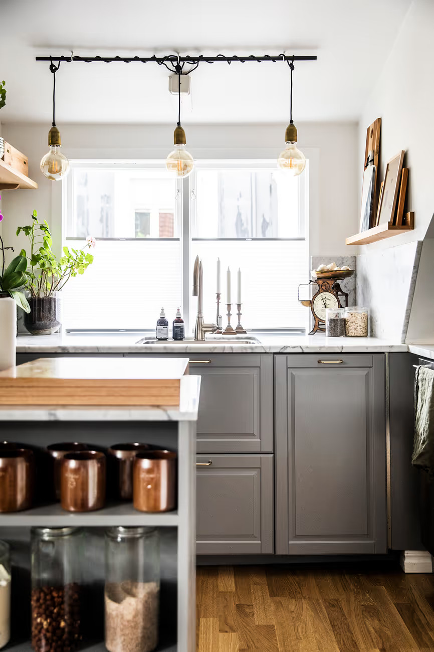 cuisine grise décoration scandinave