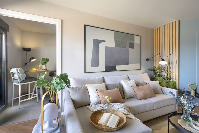 salon avec salle à manger décoration contemporaine