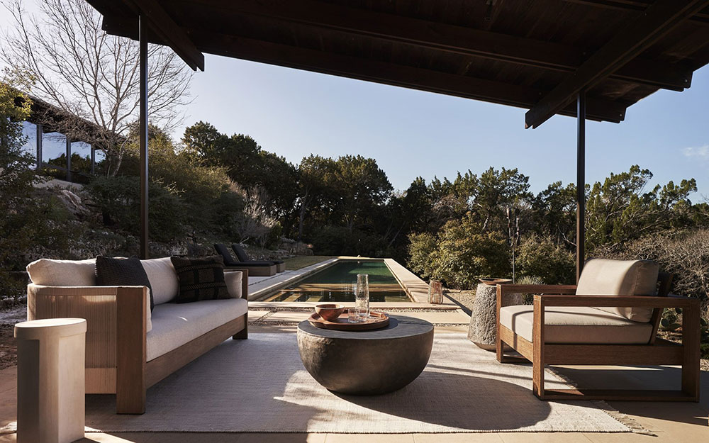 terrasse avec pergola acier