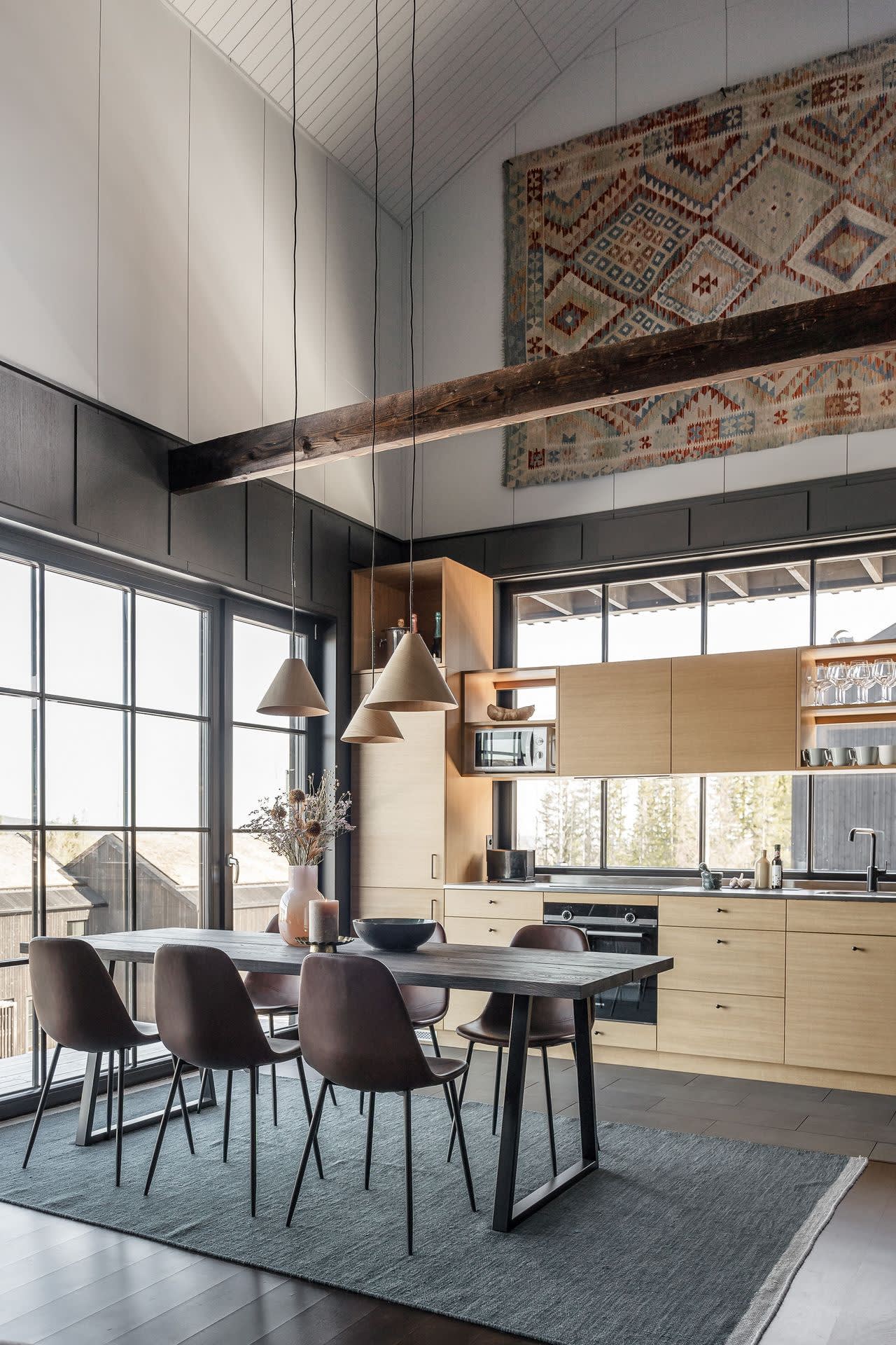 cuisine design bois appartement montagne