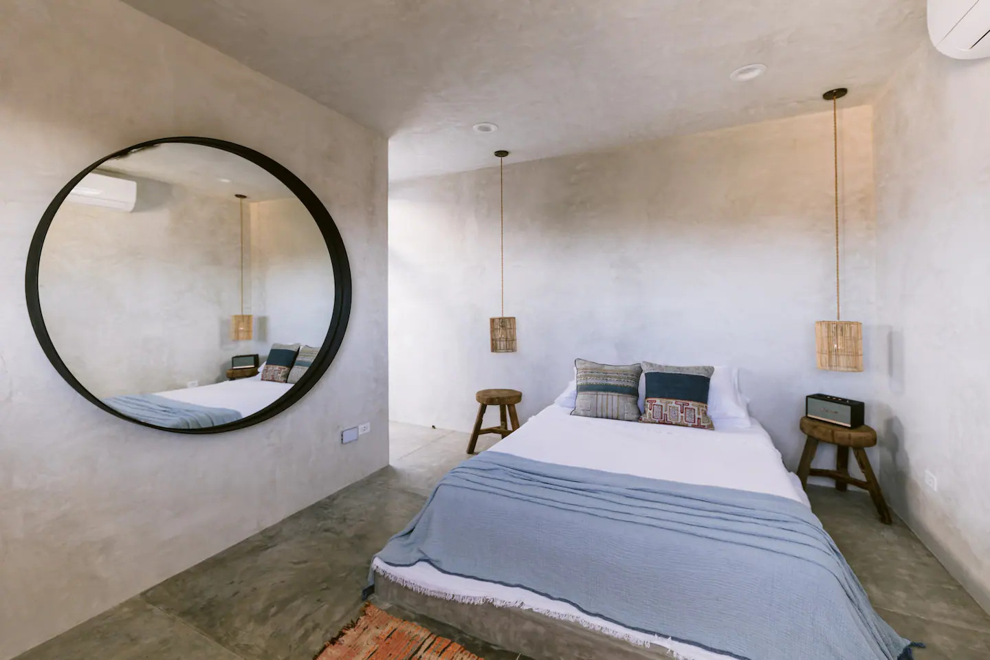 chambre béton maison architecte Mexique