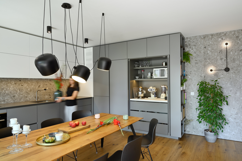 cuisine grise ouverte design