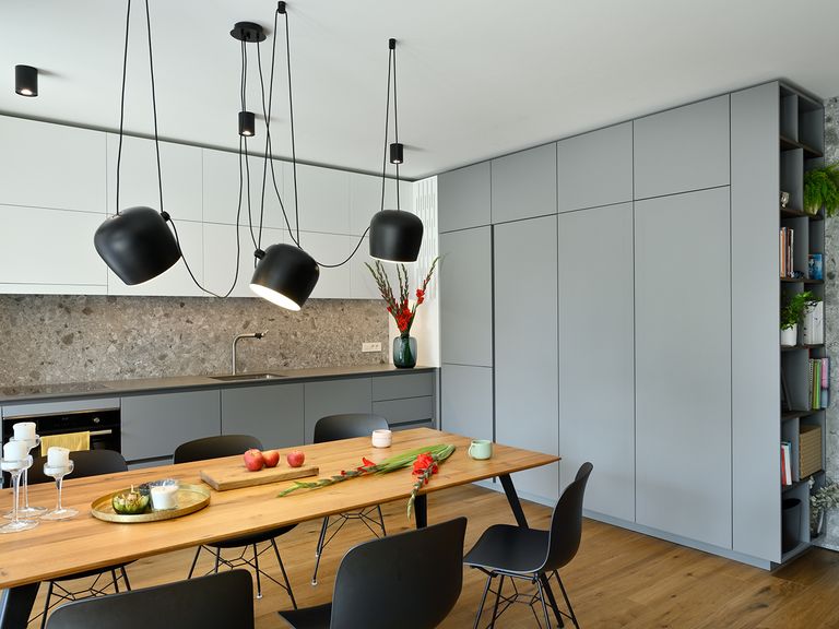cuisine grise ouverte design 
