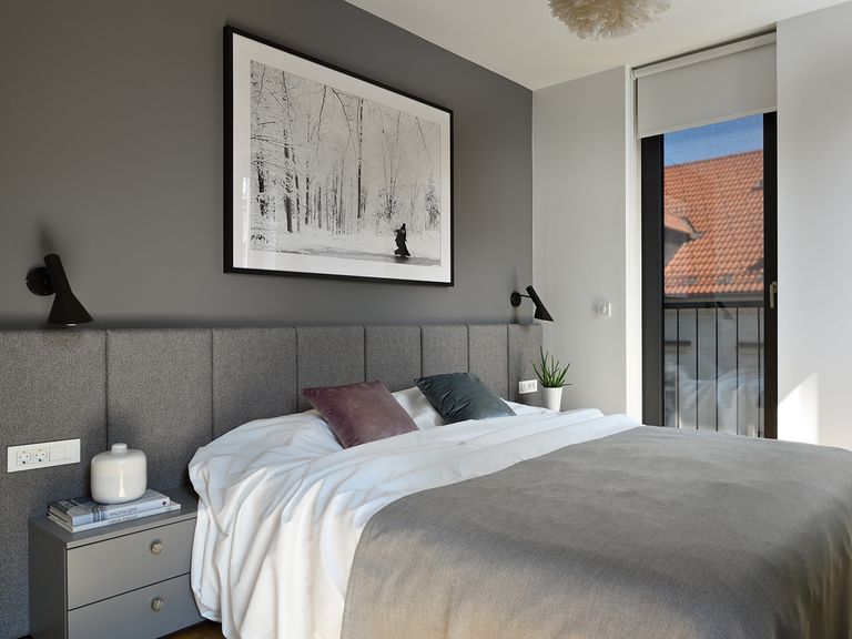 chambre grise décoration design