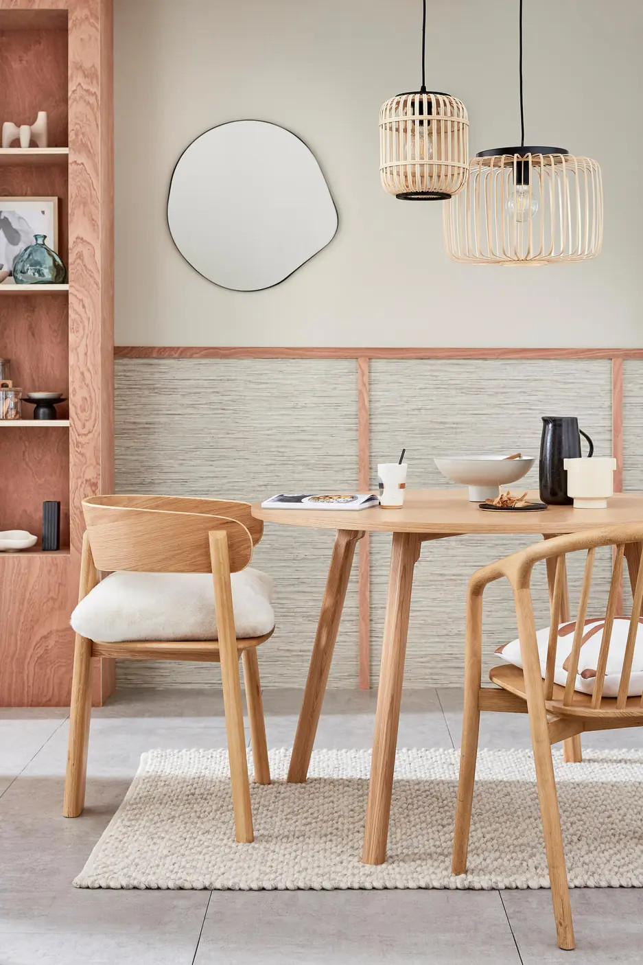 salle à manger décoration Japandi