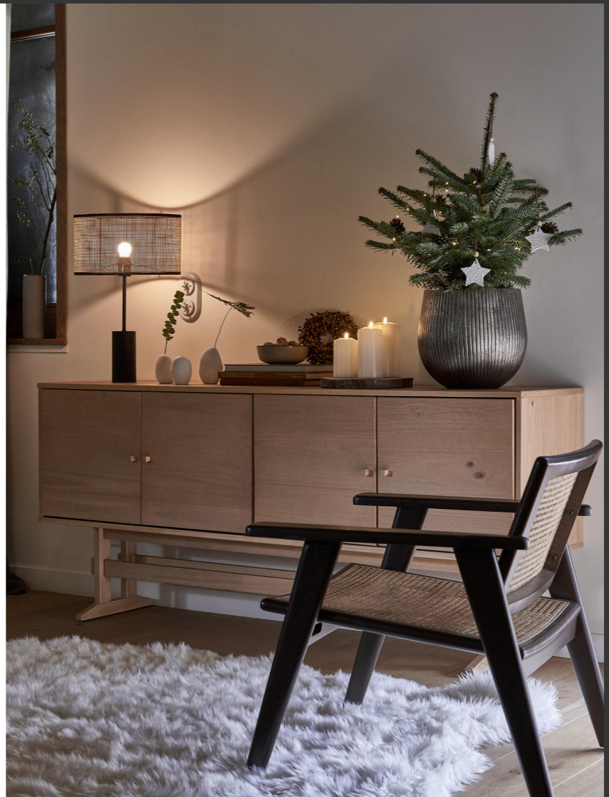 salon avec petit sapin
