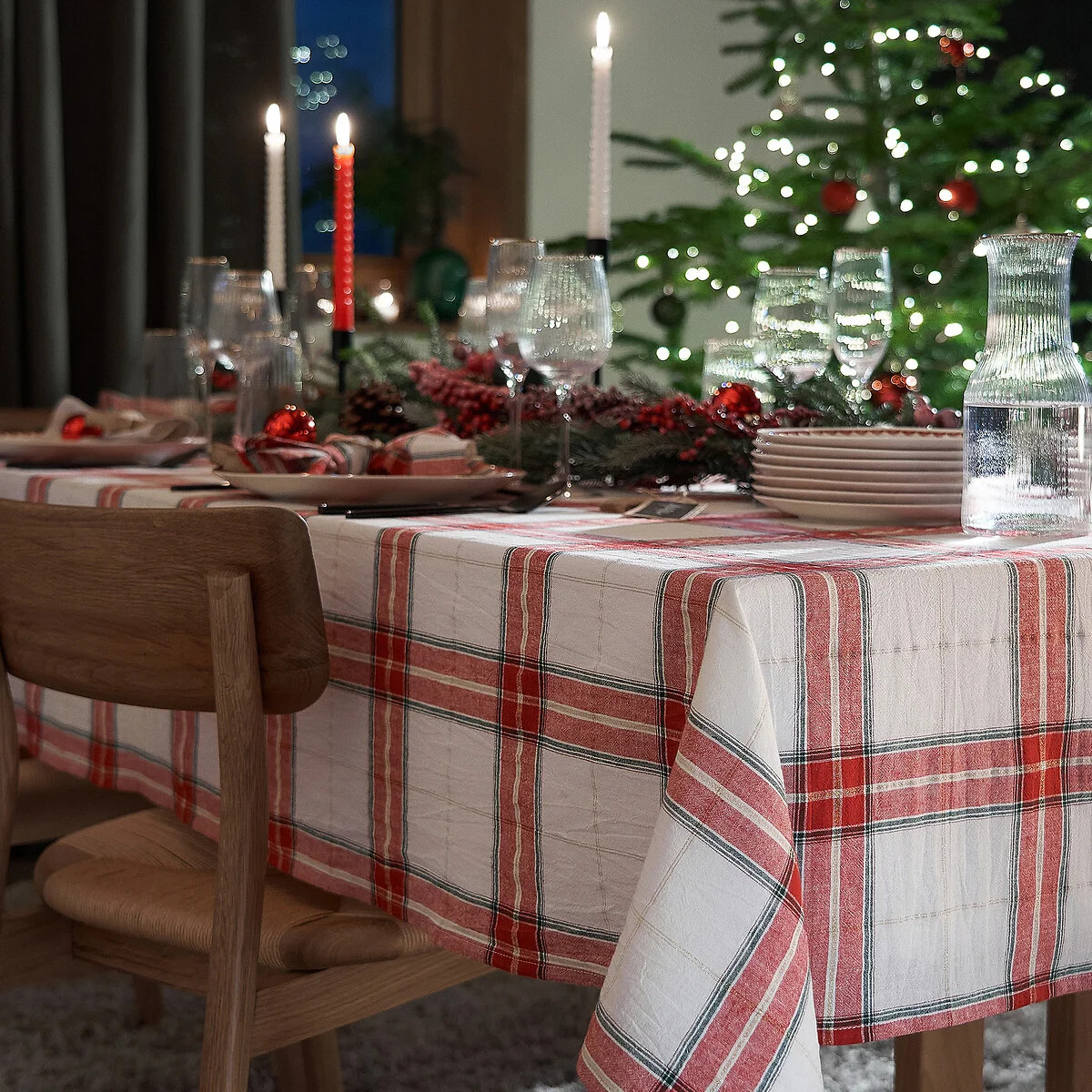 table de Noël rouge et verte