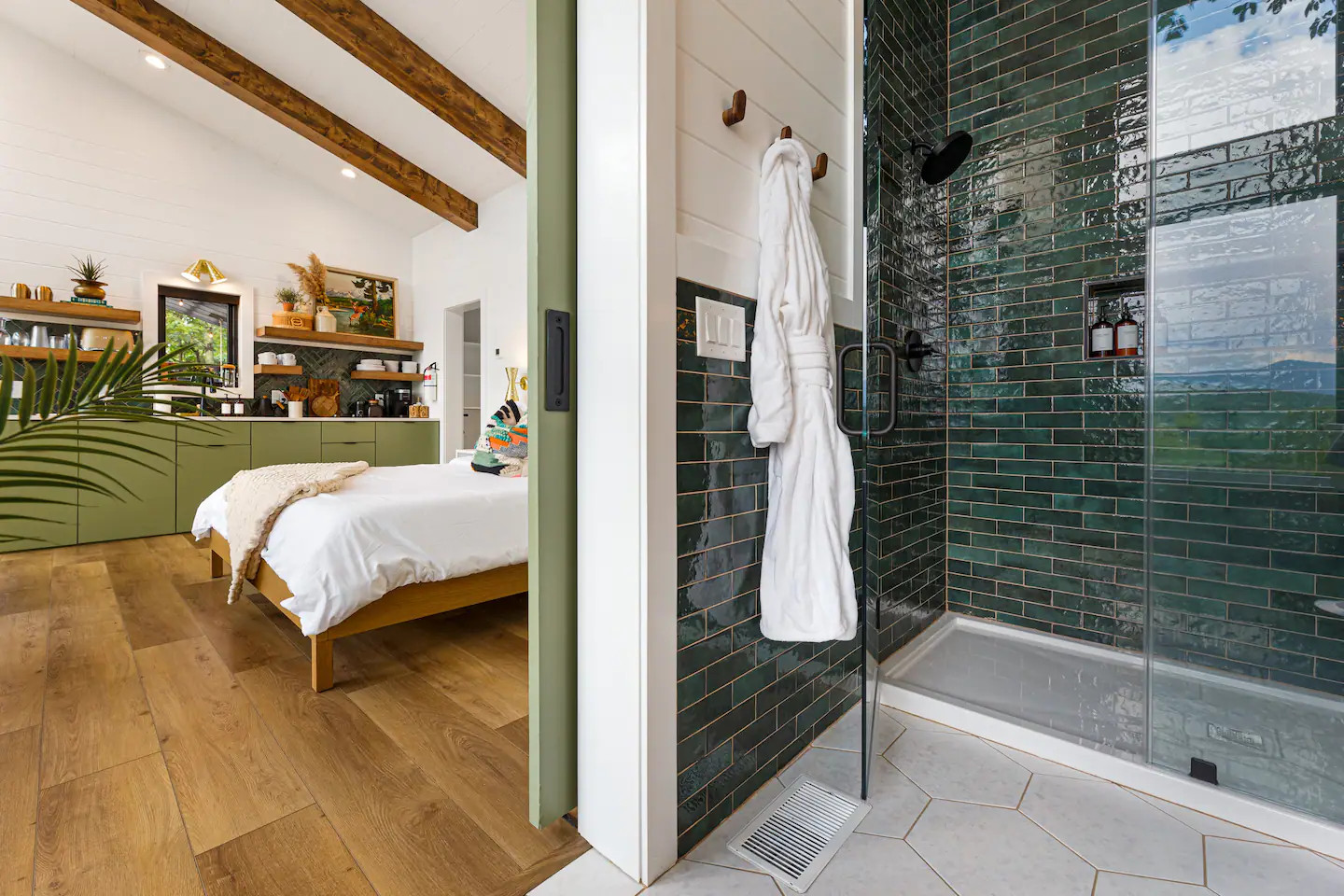 chambre avec salle de bain décoration verte chambre avec salle de bain décoration verte
