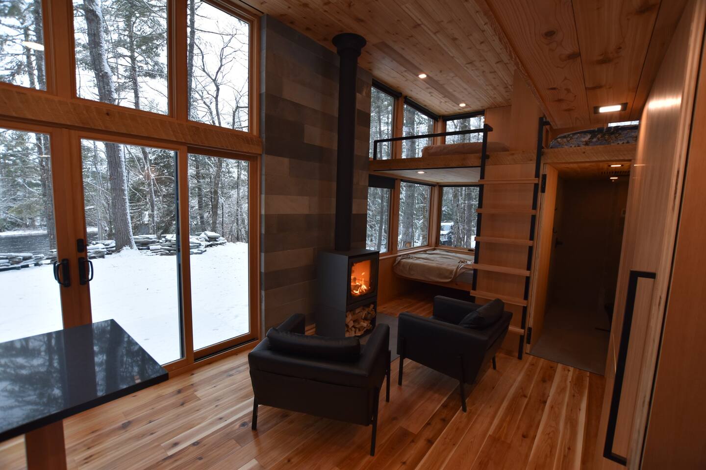 salon et chambre tiny house