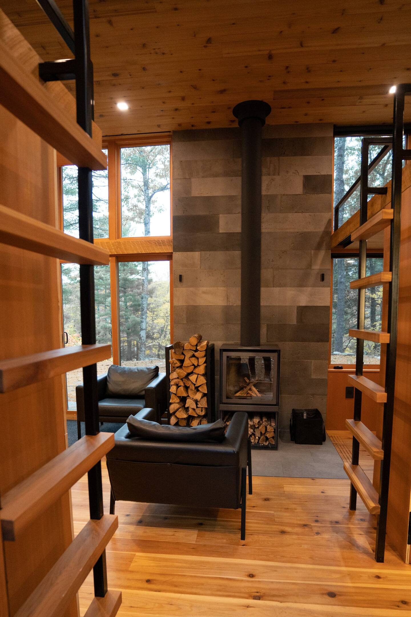 salon maison bois