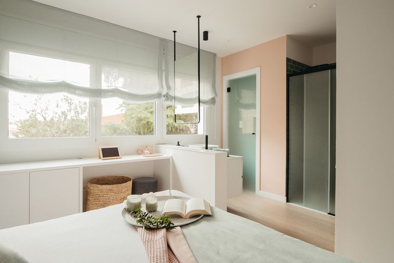 chambre rose et verte