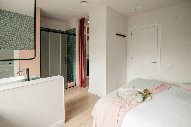 chambre rose et verte