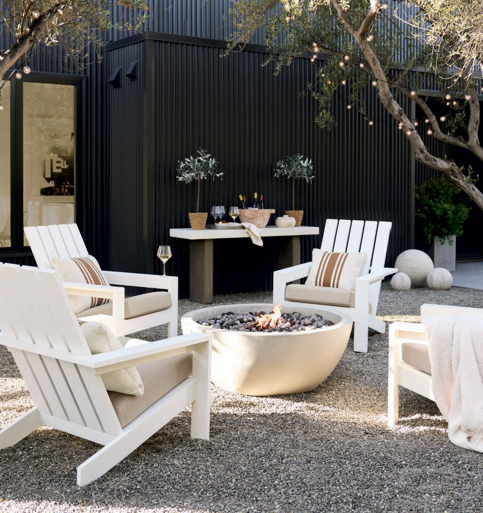terrasse avec brasero et gravillons terrasse avec brasero et gravillons