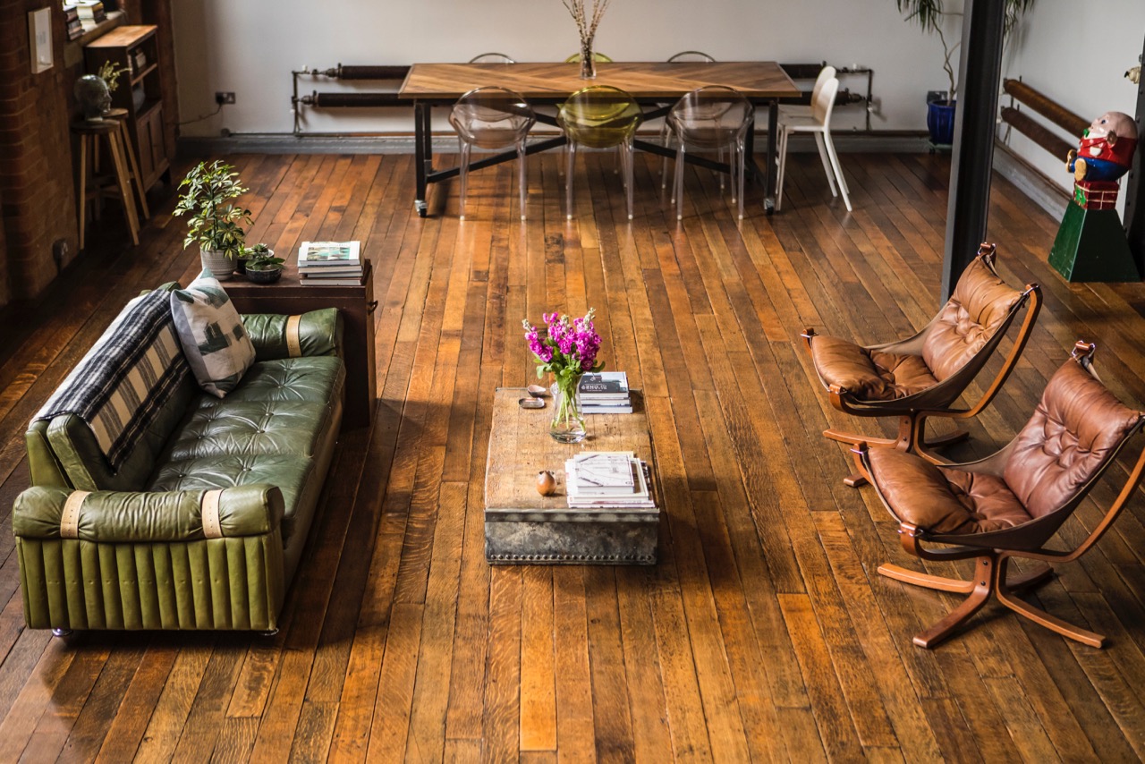 salon loft Londres décoration vintage Spratts Factory