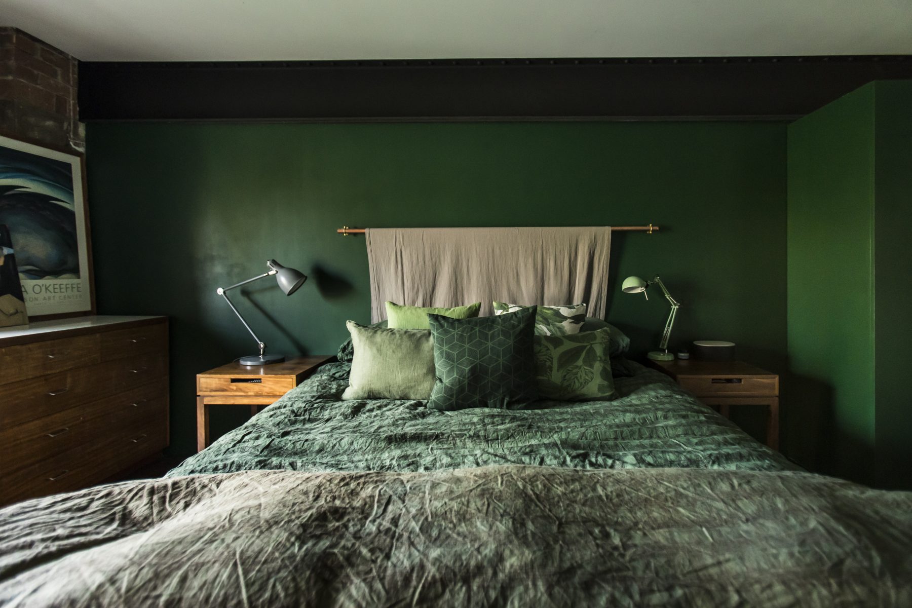 chambre verte et briques Spratts Factory