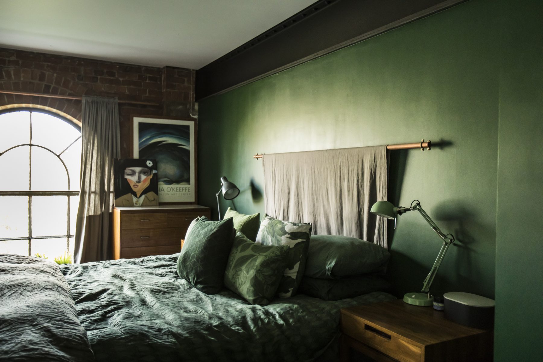 chambre verte et briques Spratts Factory