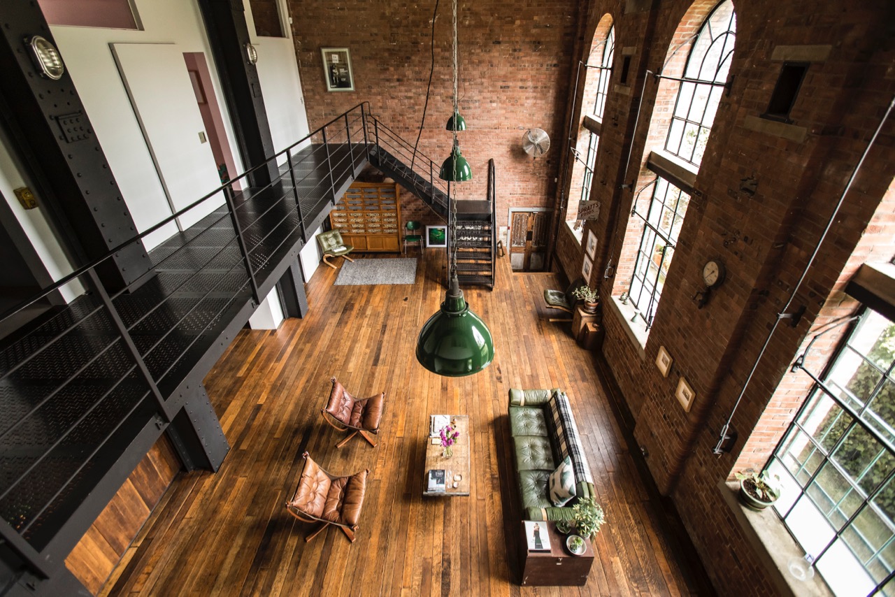 salon loft Londres décoration vintage Spratts Factory