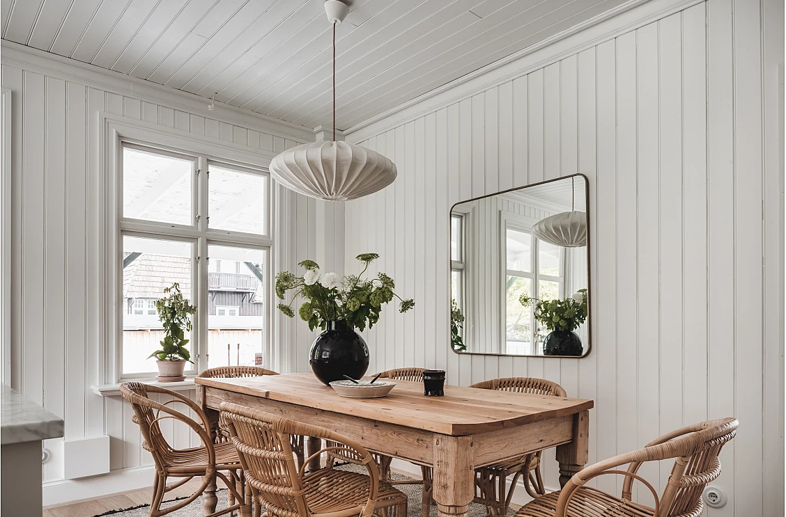 espace repas blanc et bois