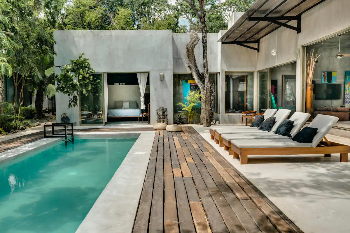 jardin avec piscine maison mexicaine aux accents zen jardin avec piscine maison mexicaine aux accents zen