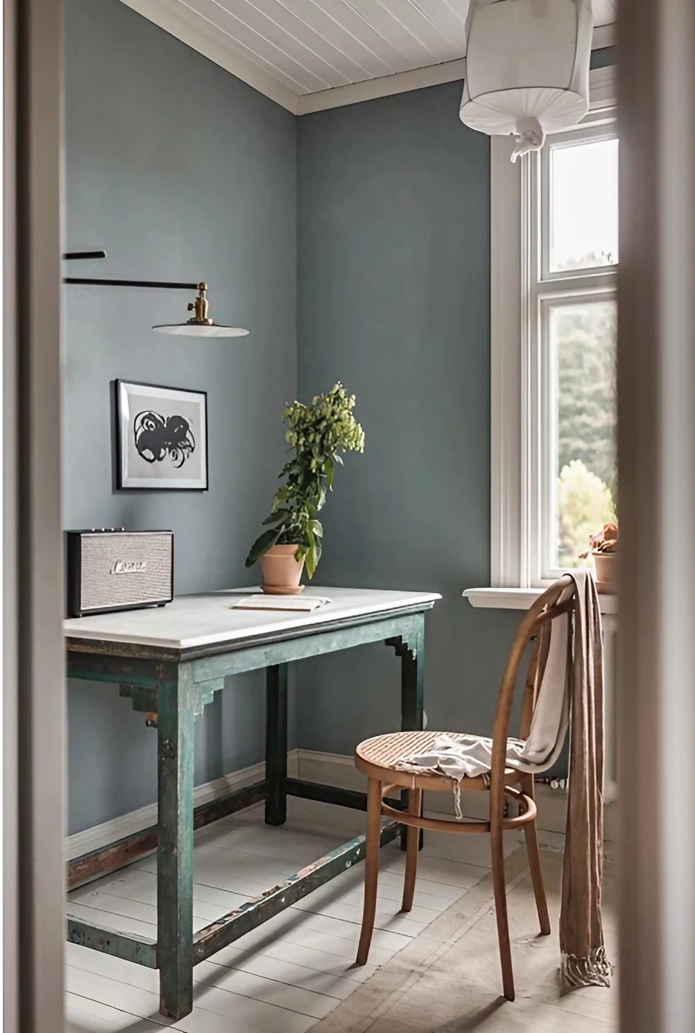bureau mur vert