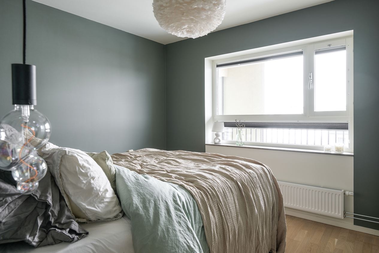 chambre bleue décoration scandinave
