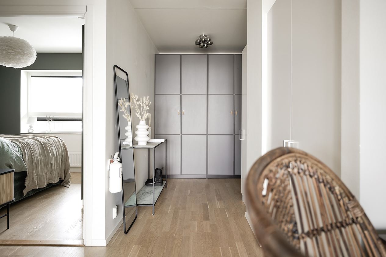 entrée avec placard gris