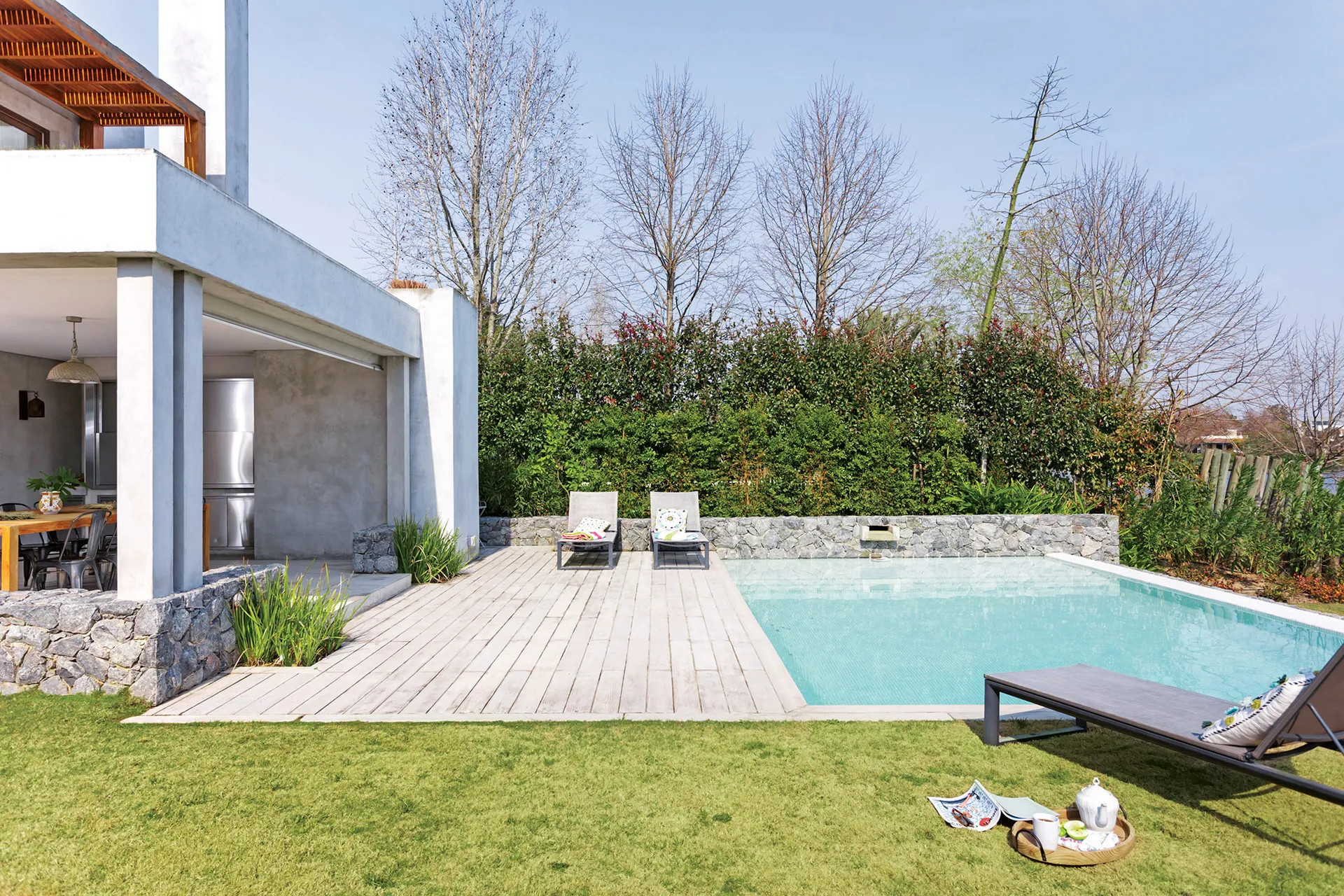 jardin avec piscine