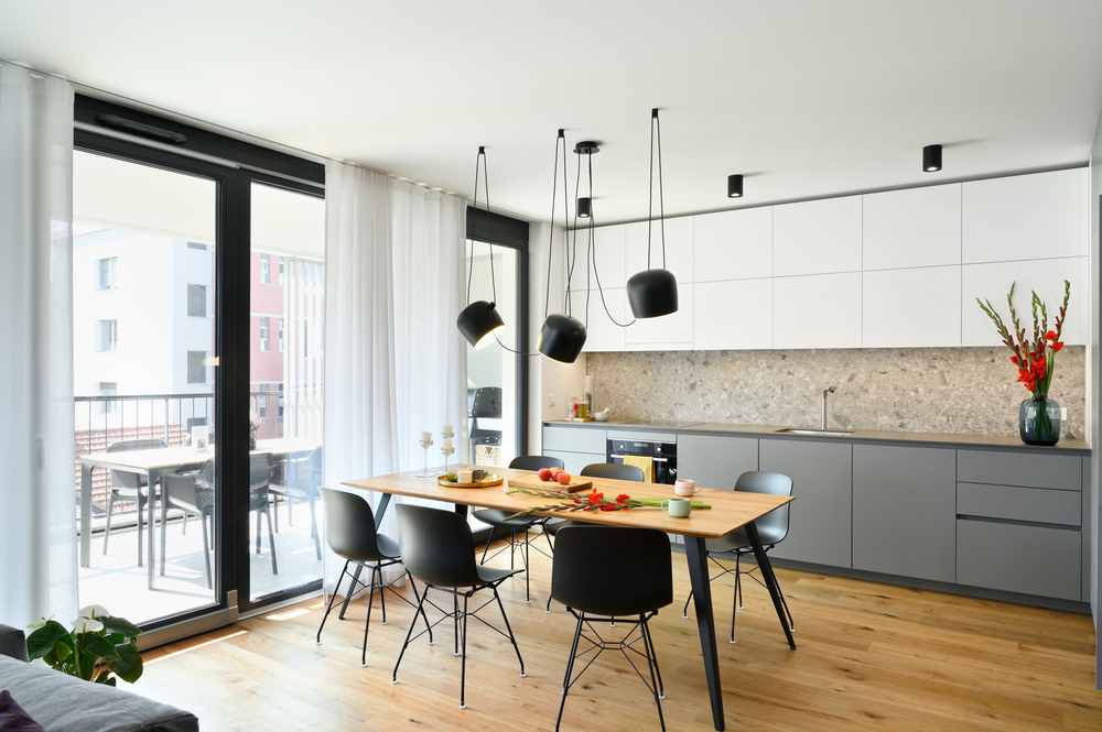 cuisine grise ouverte design