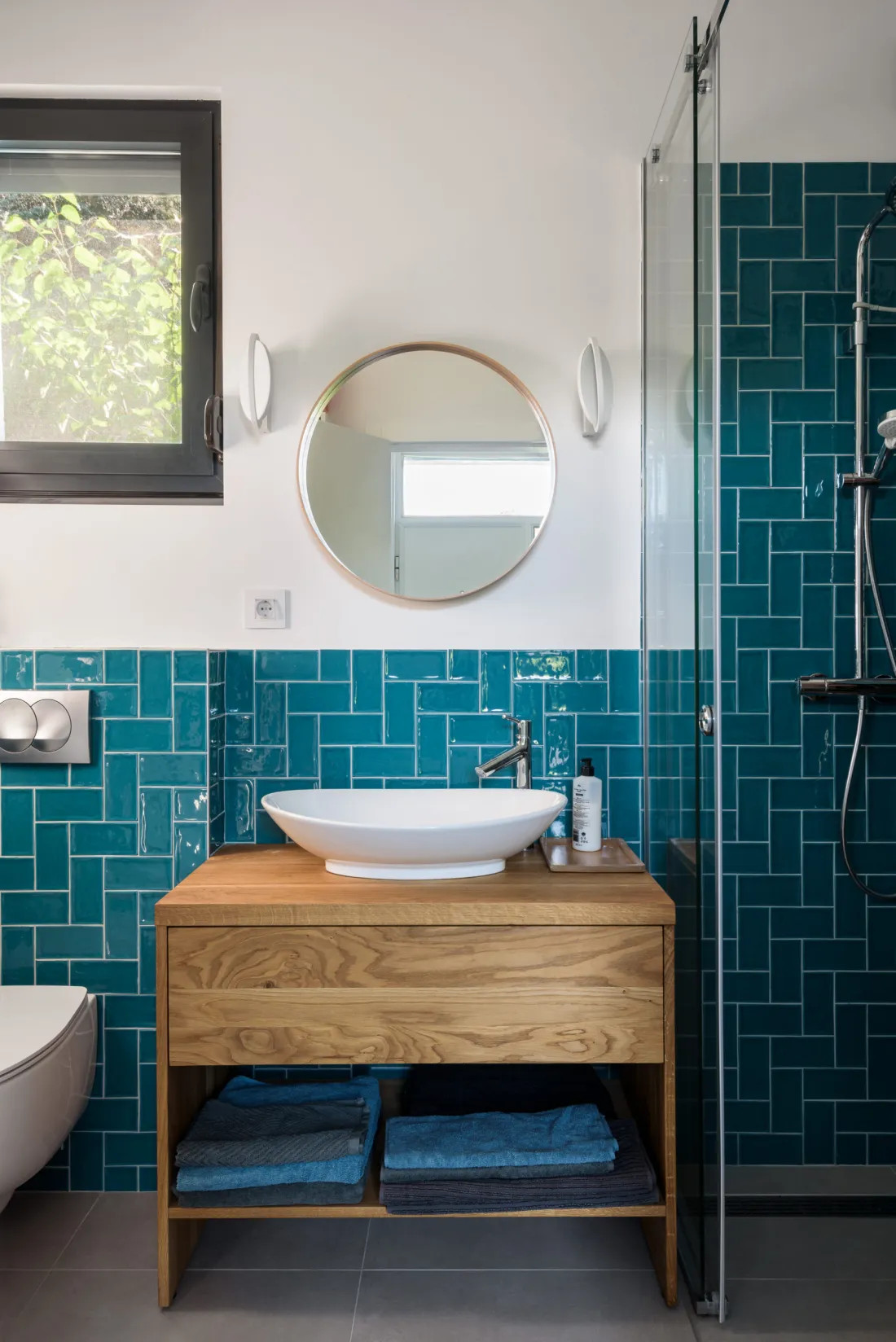 salle de bain bois et carrelage bleu salle de bain bois et carrelage bleu