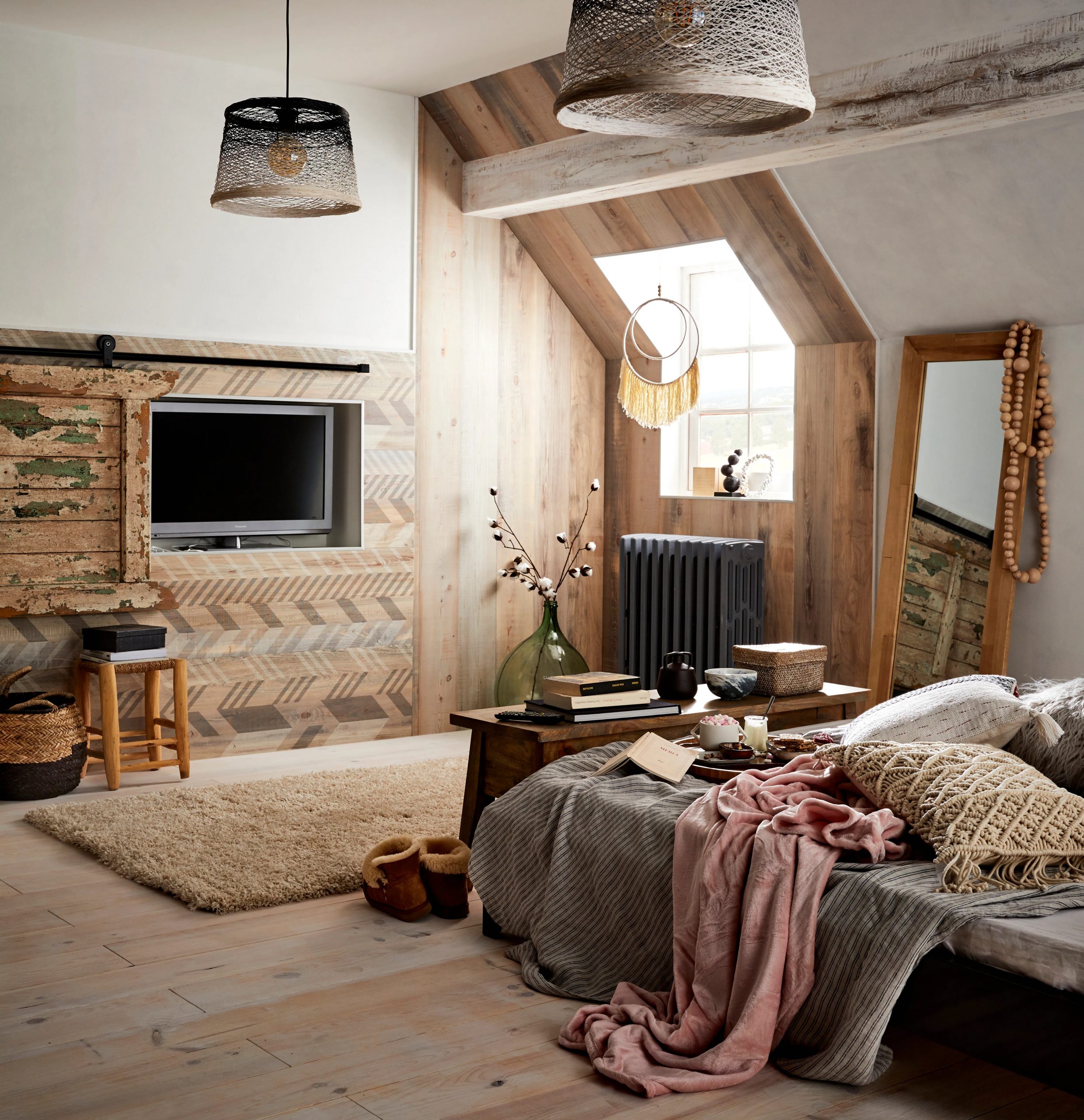chambre décoration bois