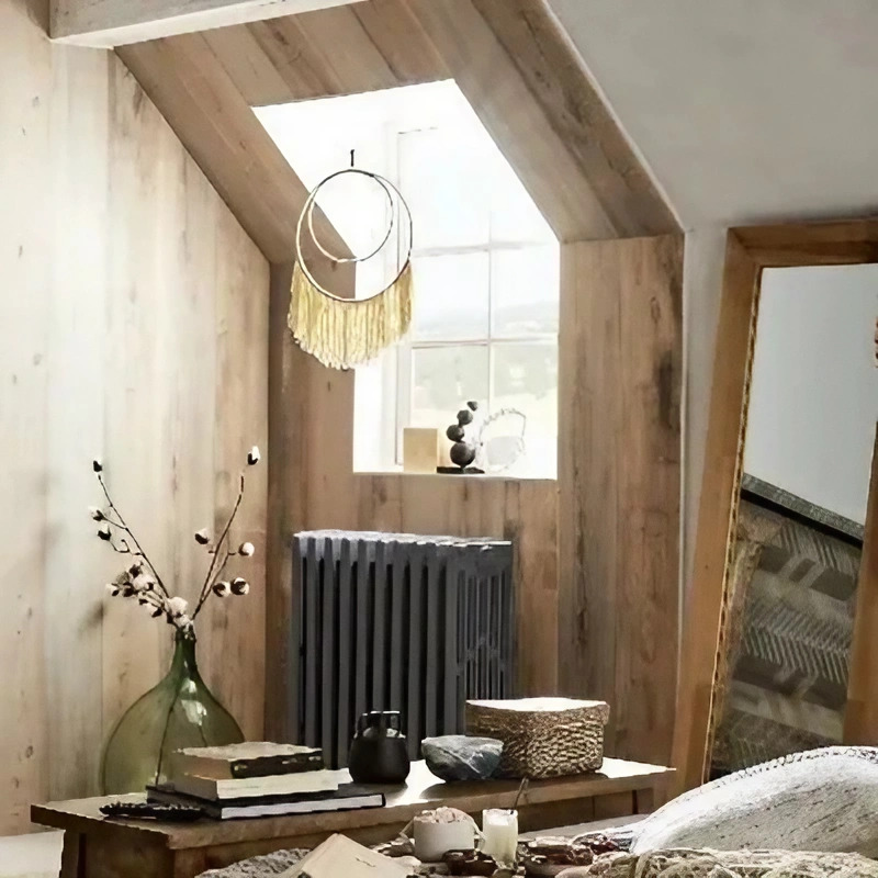 murs lambrissés en bois