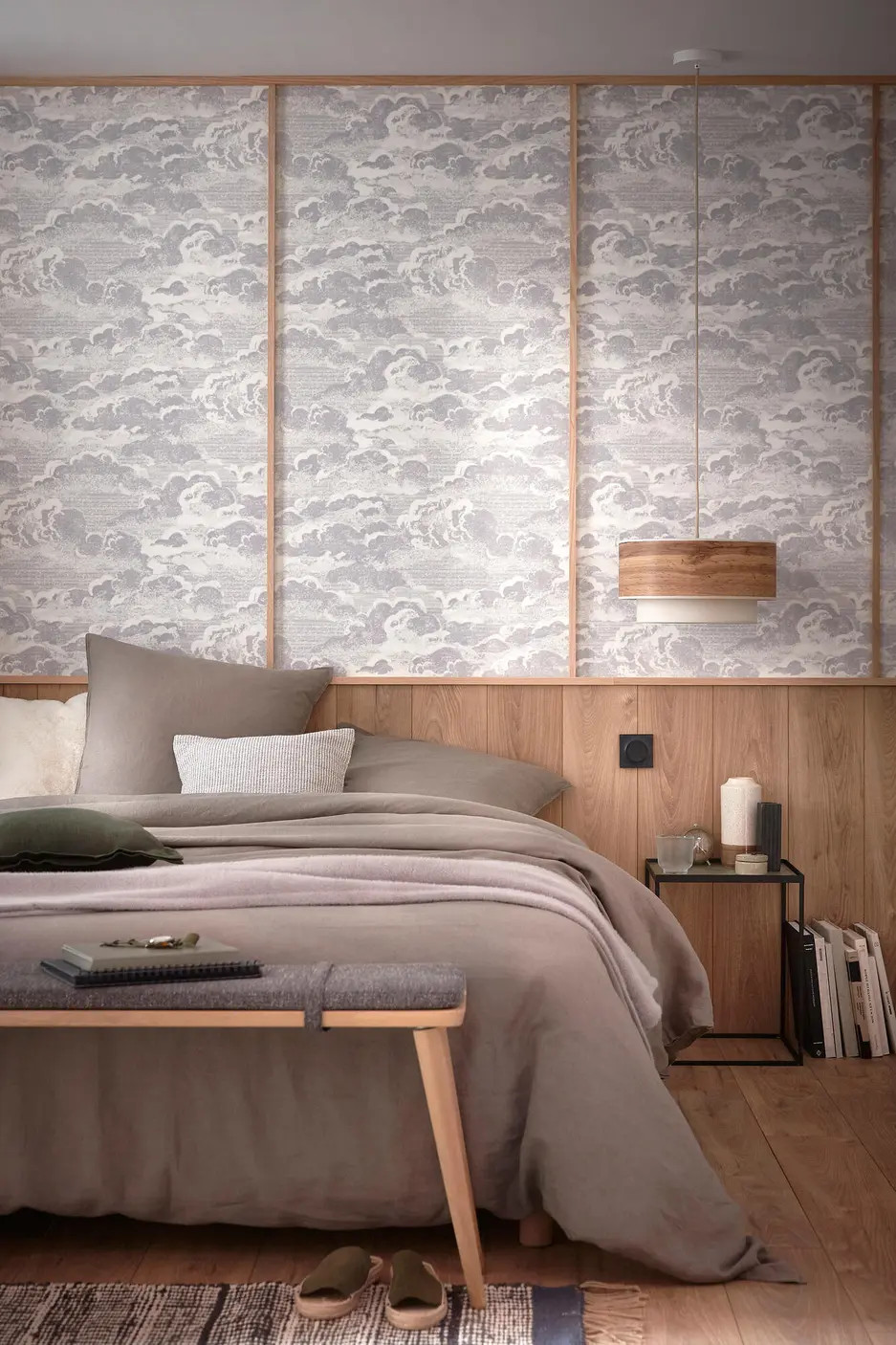 chambre avec papier-peint nuages chambre avec papier-peint nuages