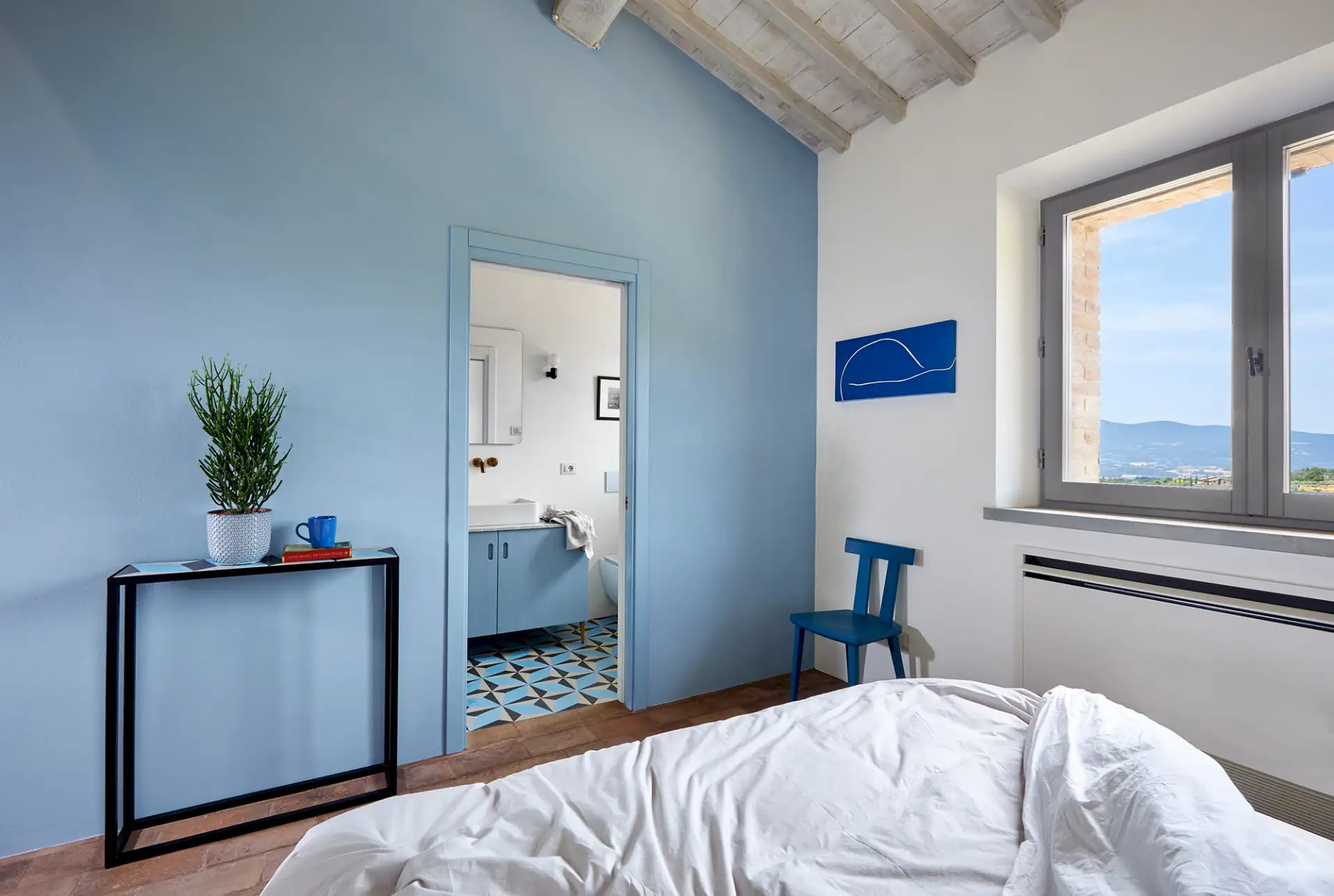 chambre décoration contemporaine bleue