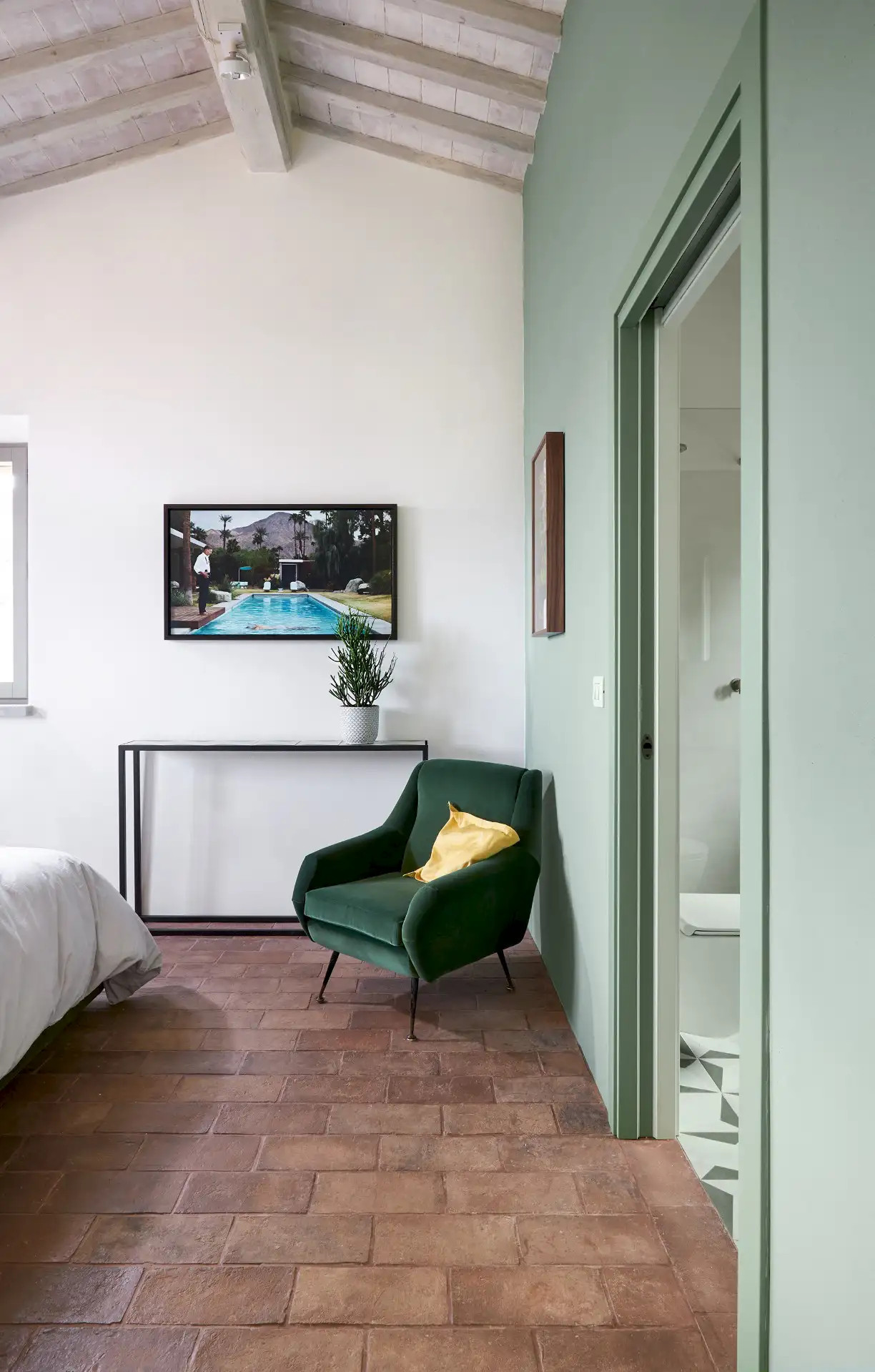 chambre décoration contemporaine verte