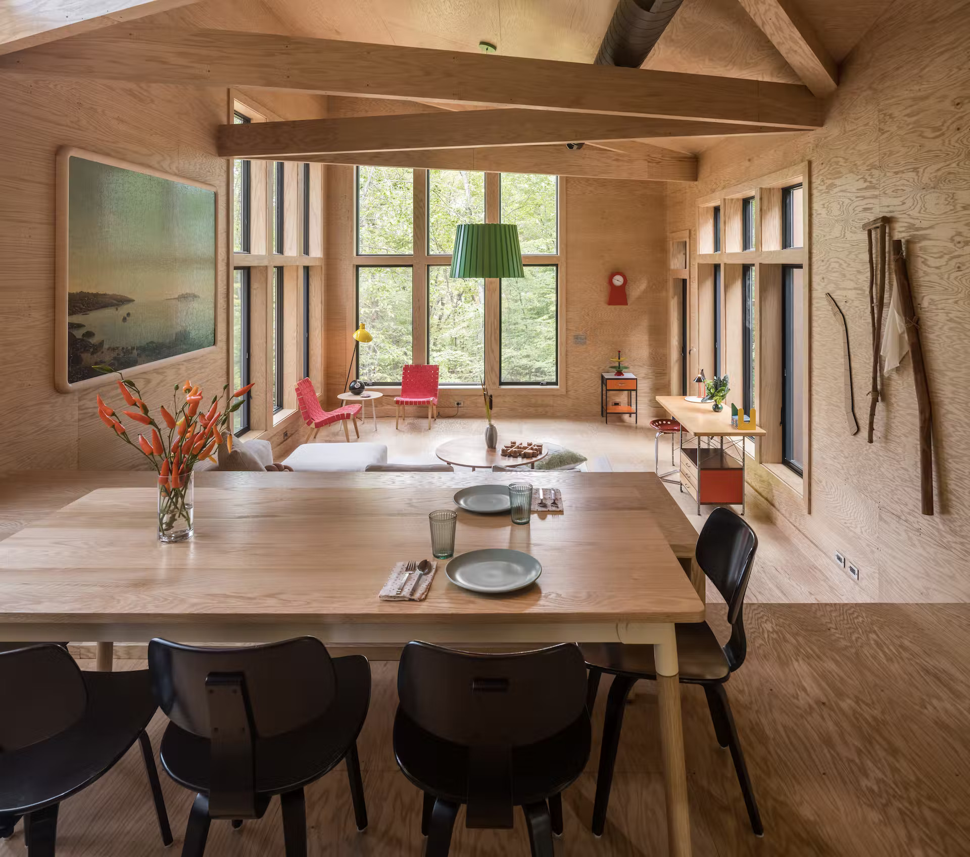 salon maison en bois