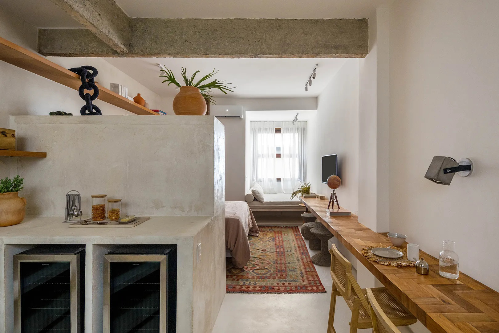 cuisine béton et bois