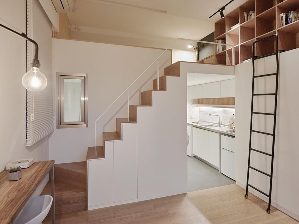 salon avec mezzanine studio 22m2