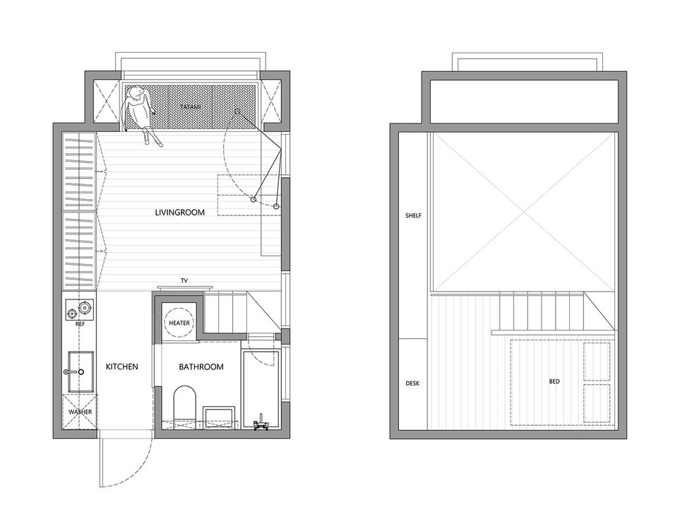plan studio 22m2