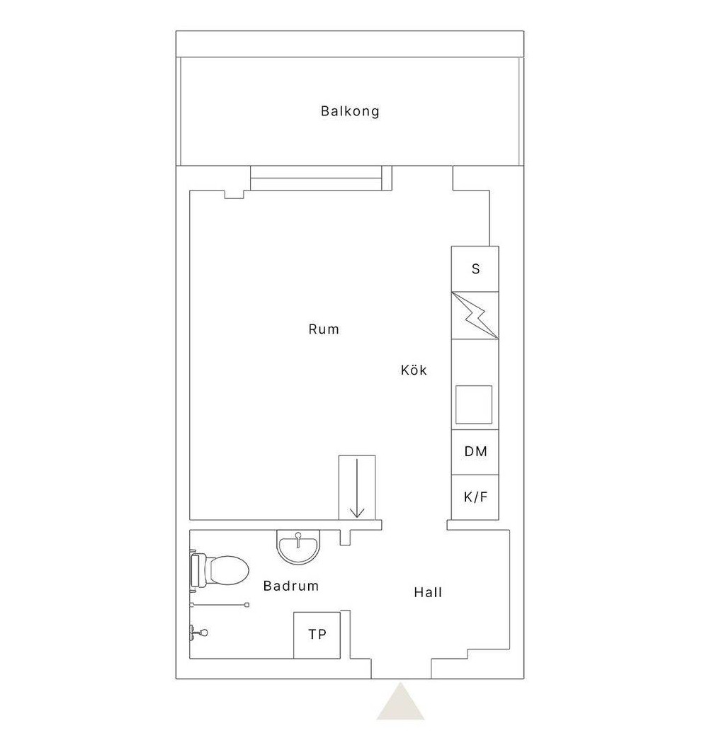plan studio avec mezzanine 25m2