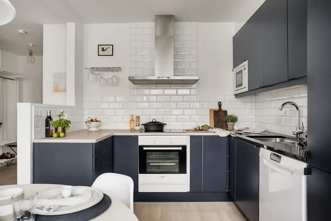 cuisine design bleue