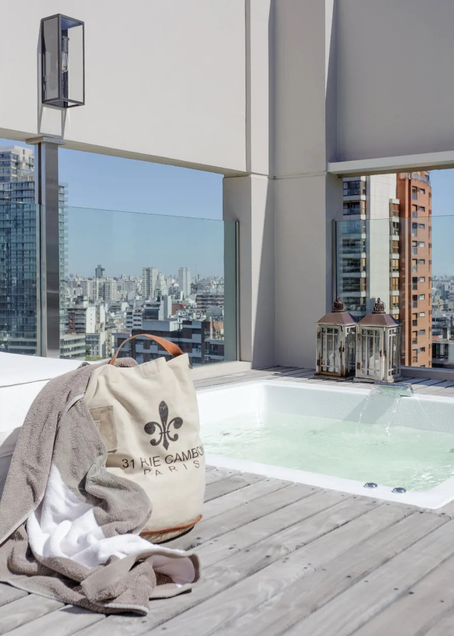 terrasse appartement avec spa