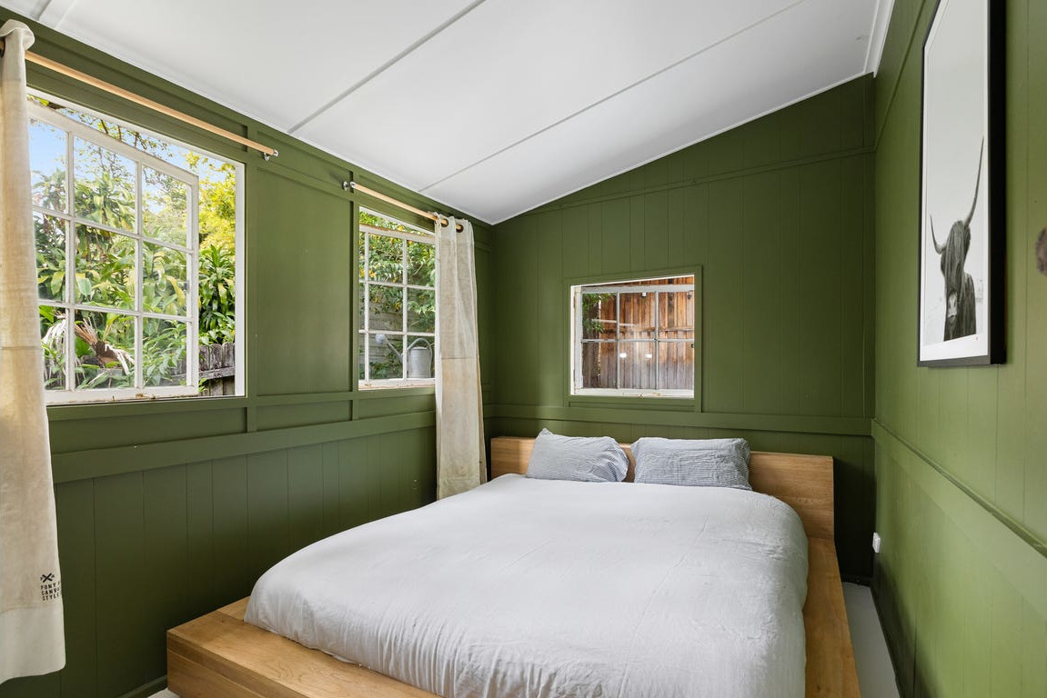 chambre verte mansardée maison architecte