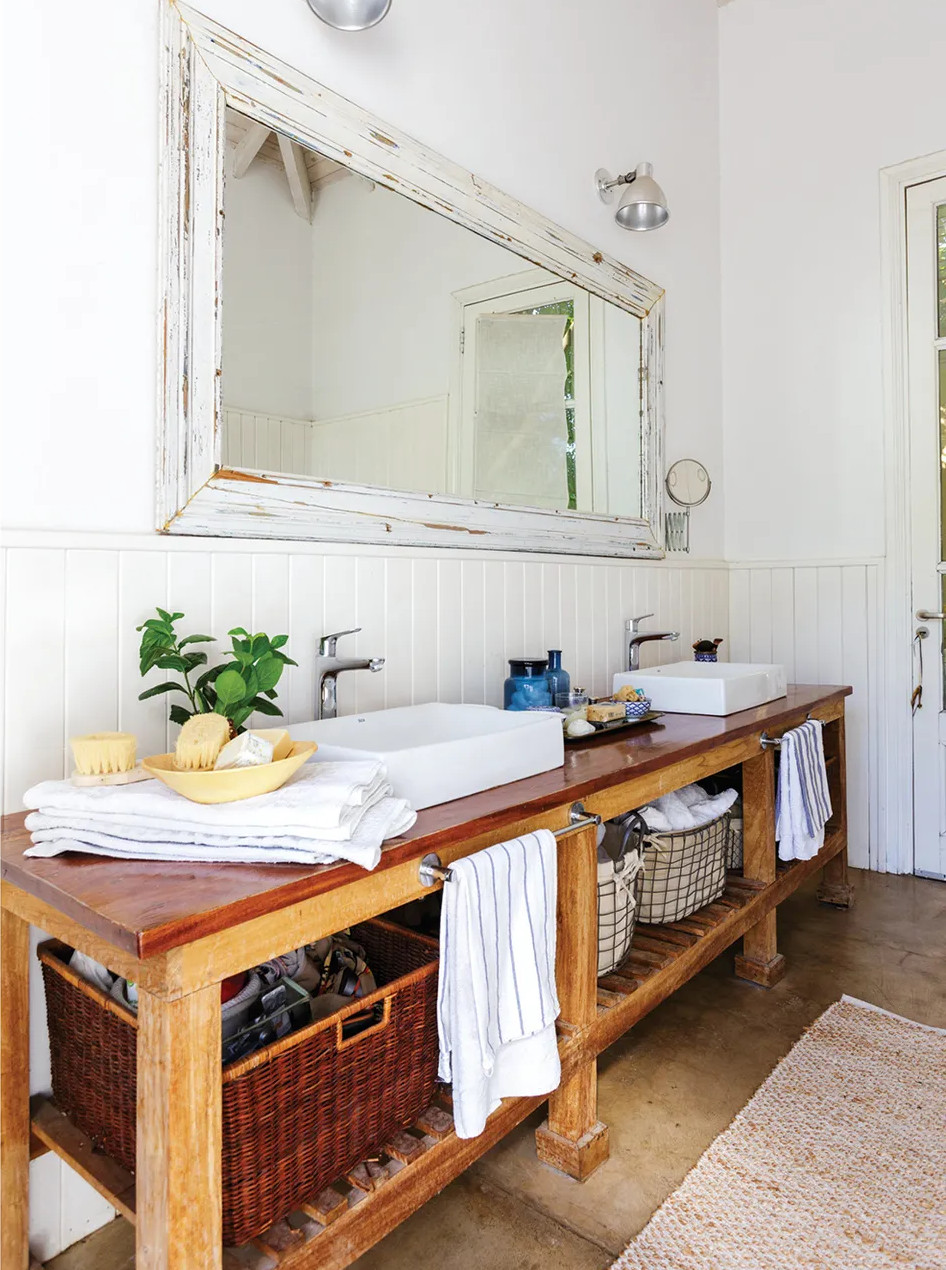 salle de bain rustique chic