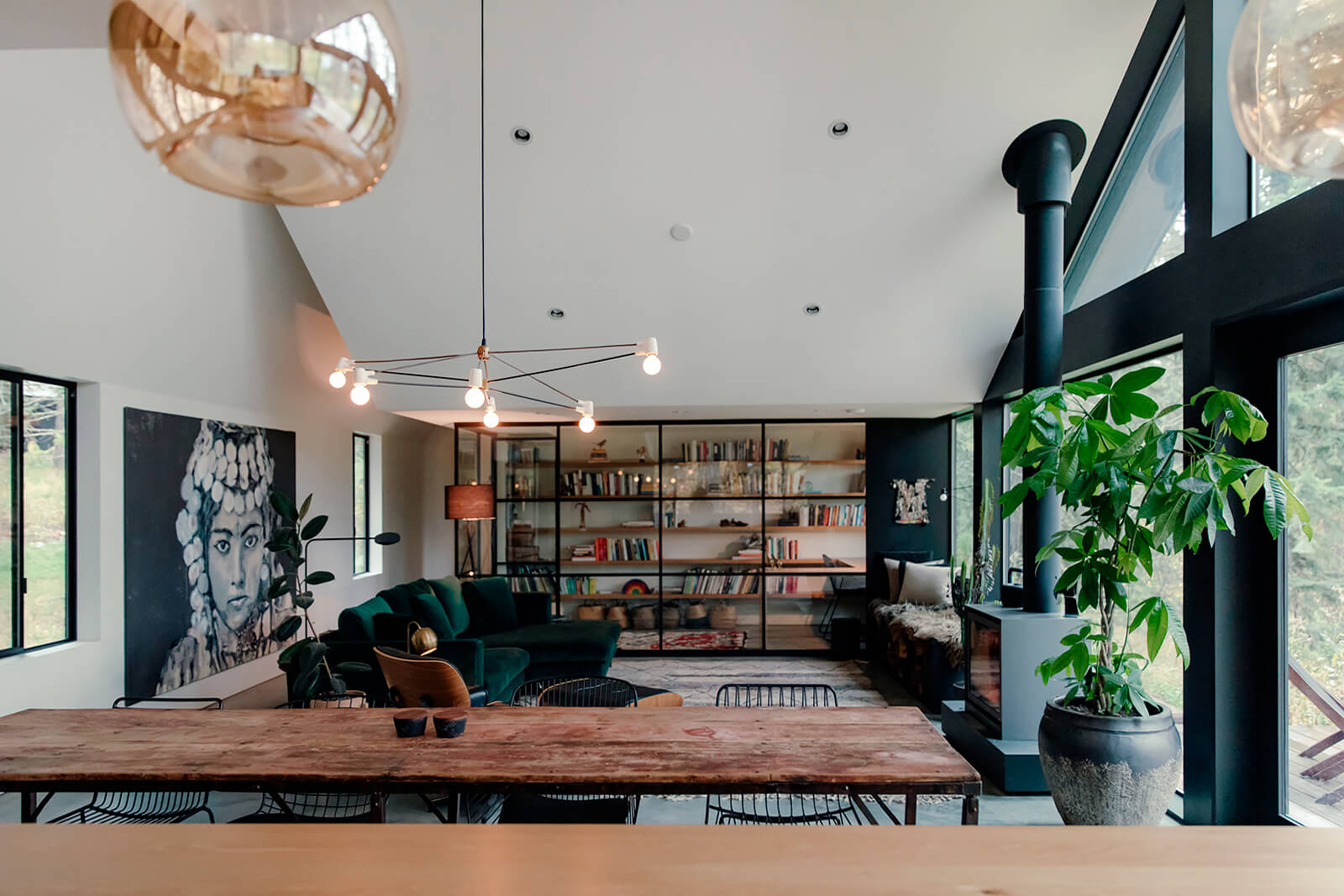 salon maison en bois