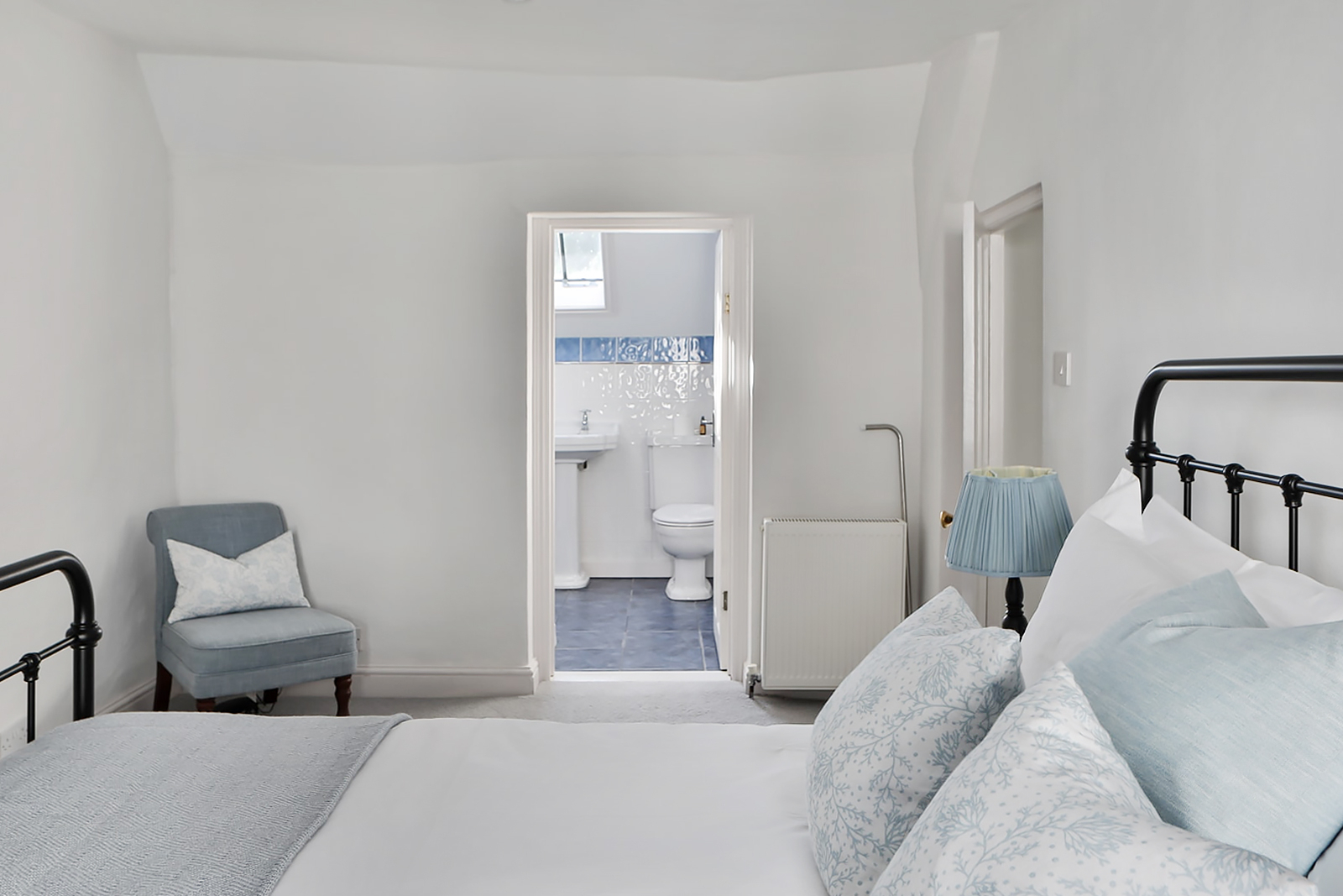 chambre rustique décoration bleue