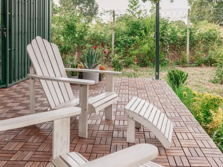 terrasse bois mini maison container 28m2