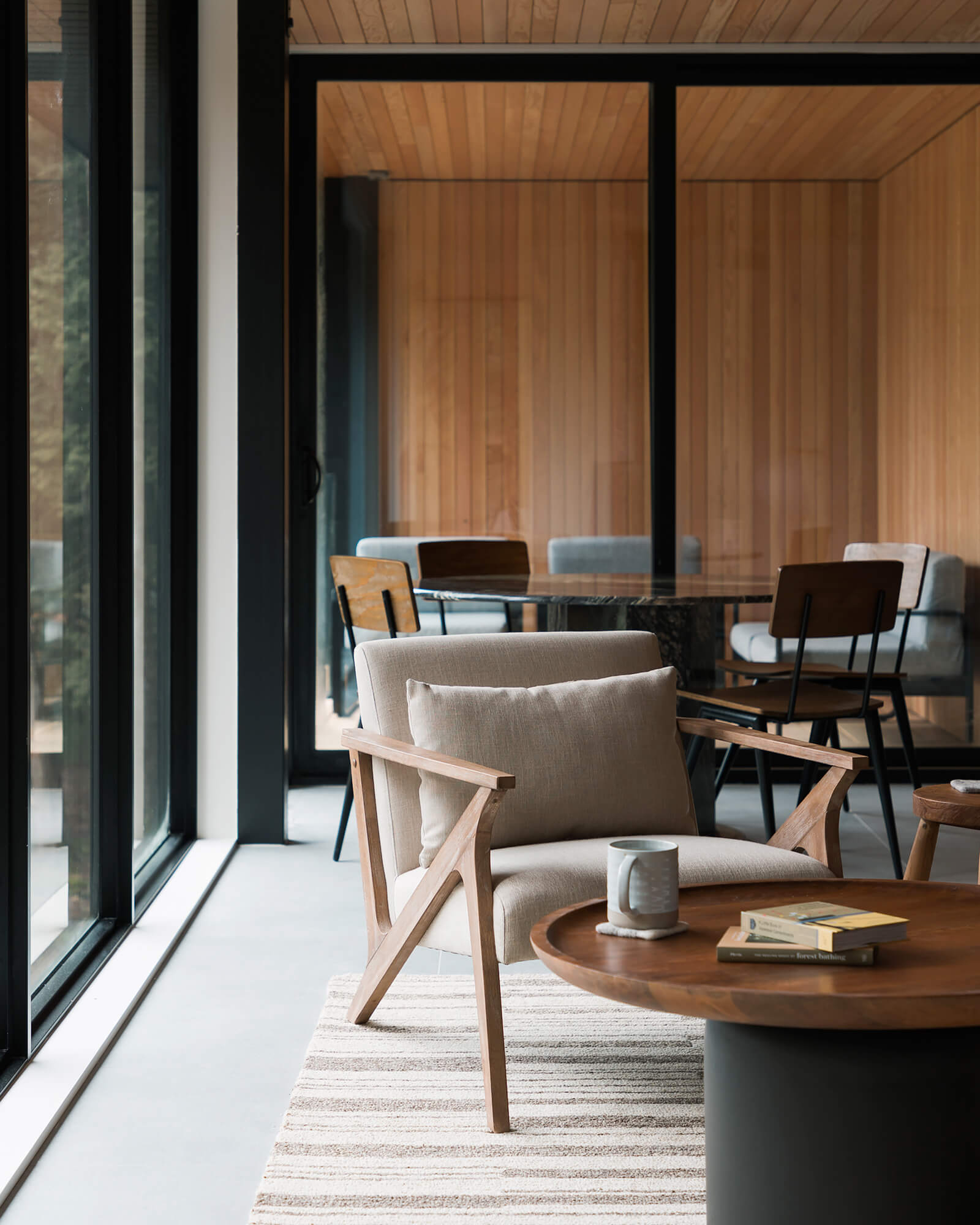 salon maison en bois décoration design