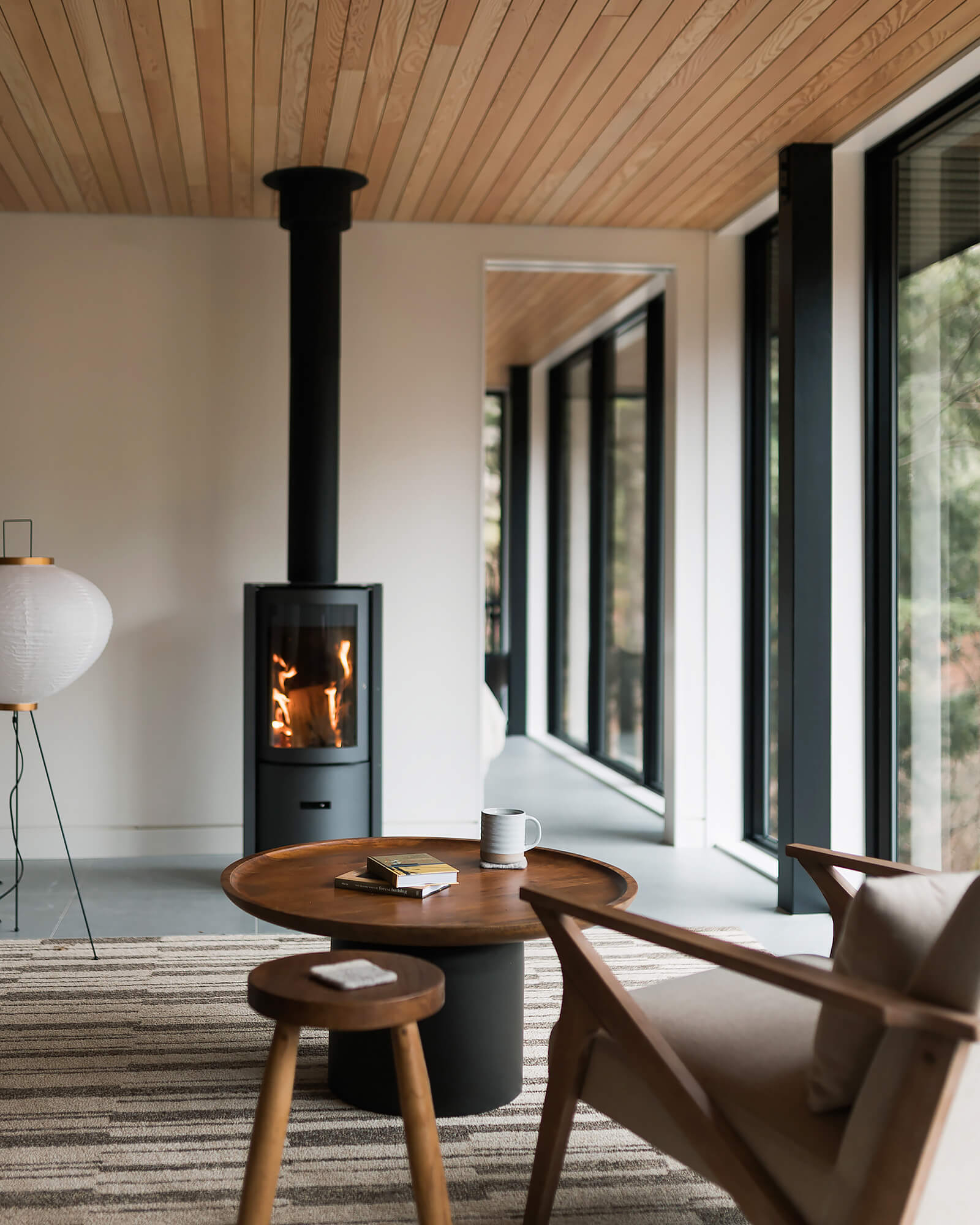 salon maison en bois décoration design