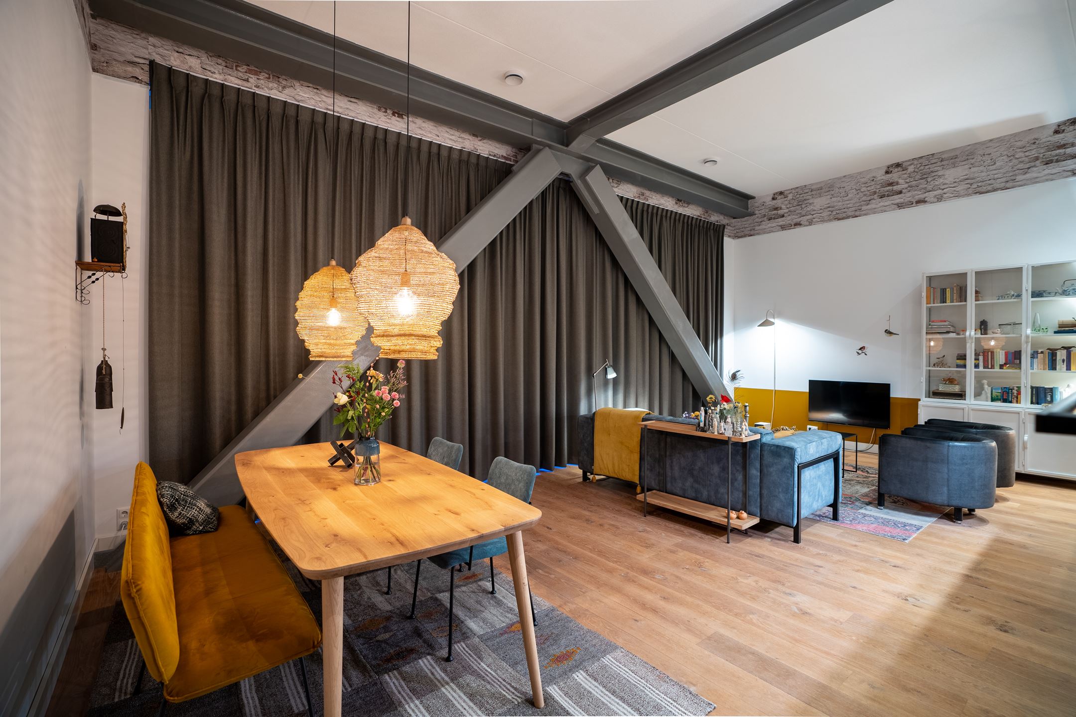 salon avec poutres métal loft salon avec poutres métal loft